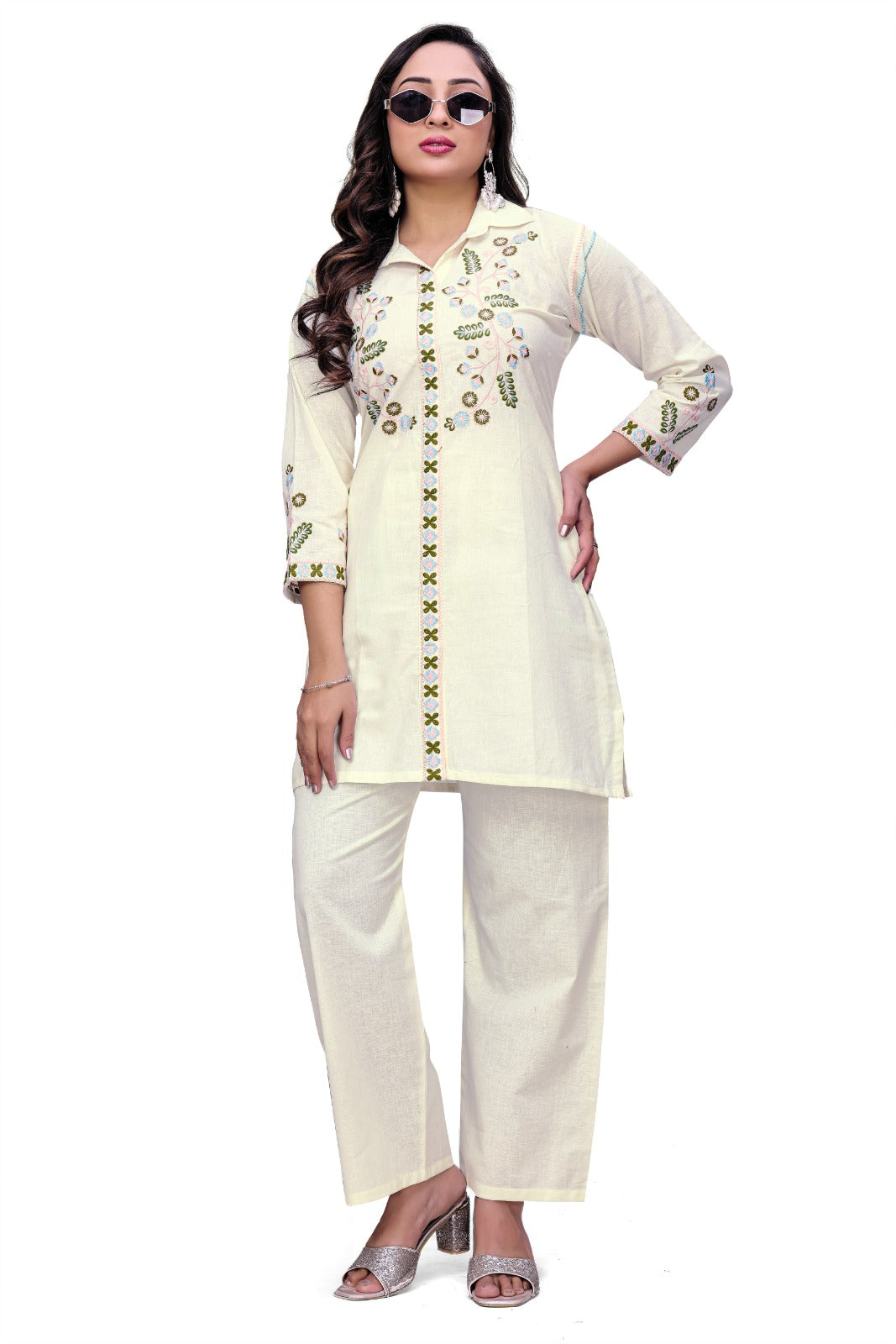 Ivory Elegance Embroidered Co-Ord Set