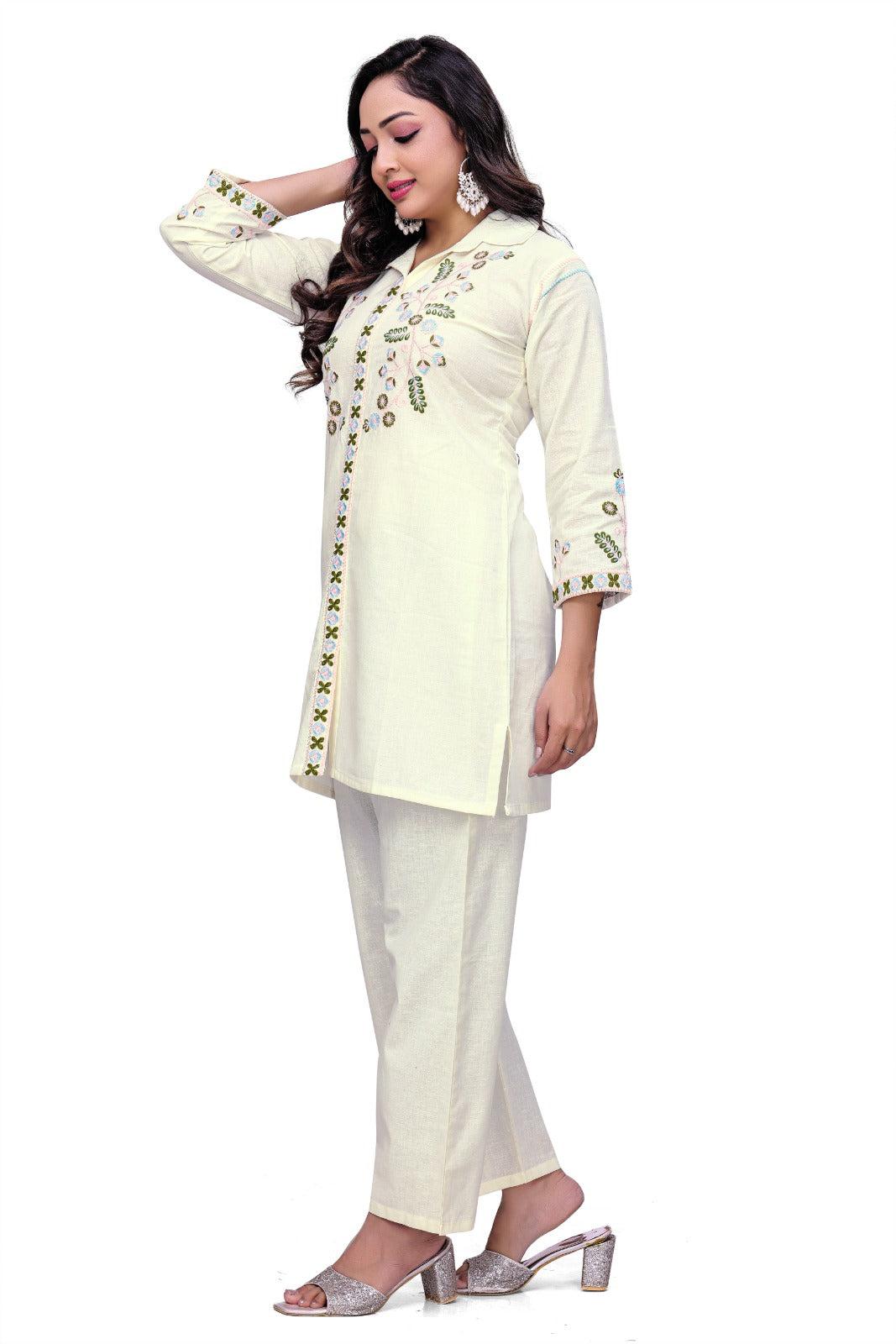 Ivory Elegance Embroidered Co-Ord Set