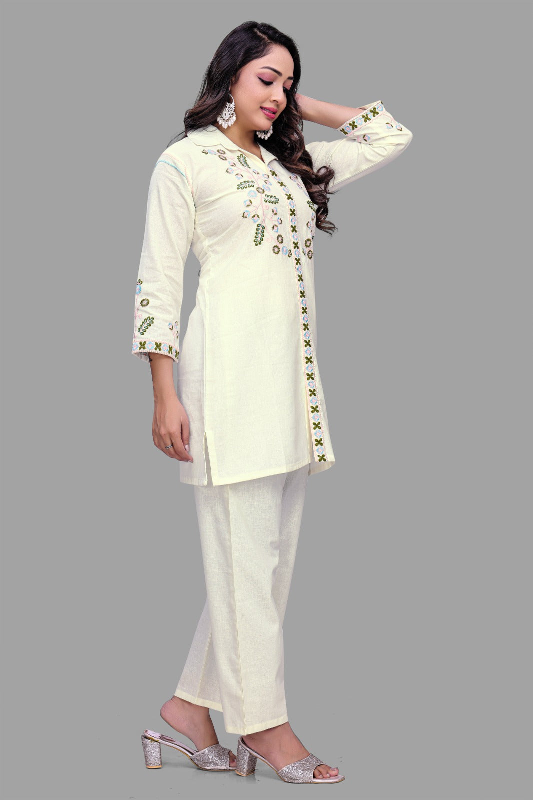 Ivory Elegance Embroidered Co-Ord Set