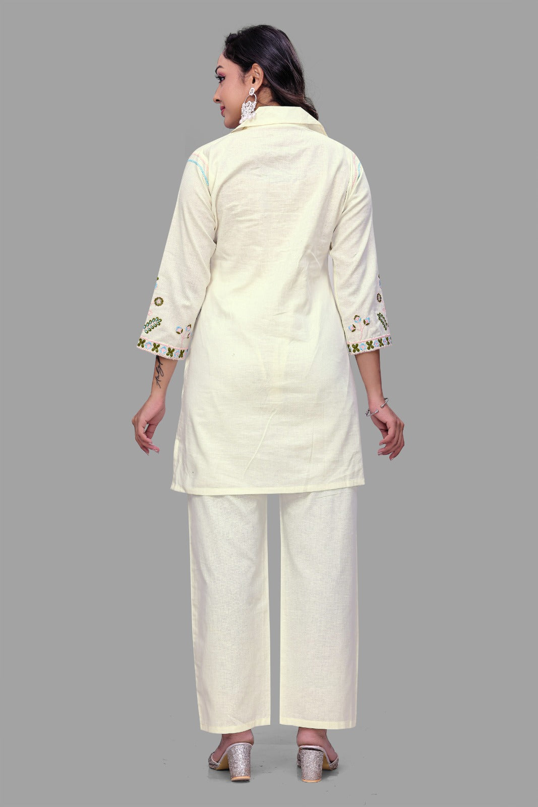 Ivory Elegance Embroidered Co-Ord Set