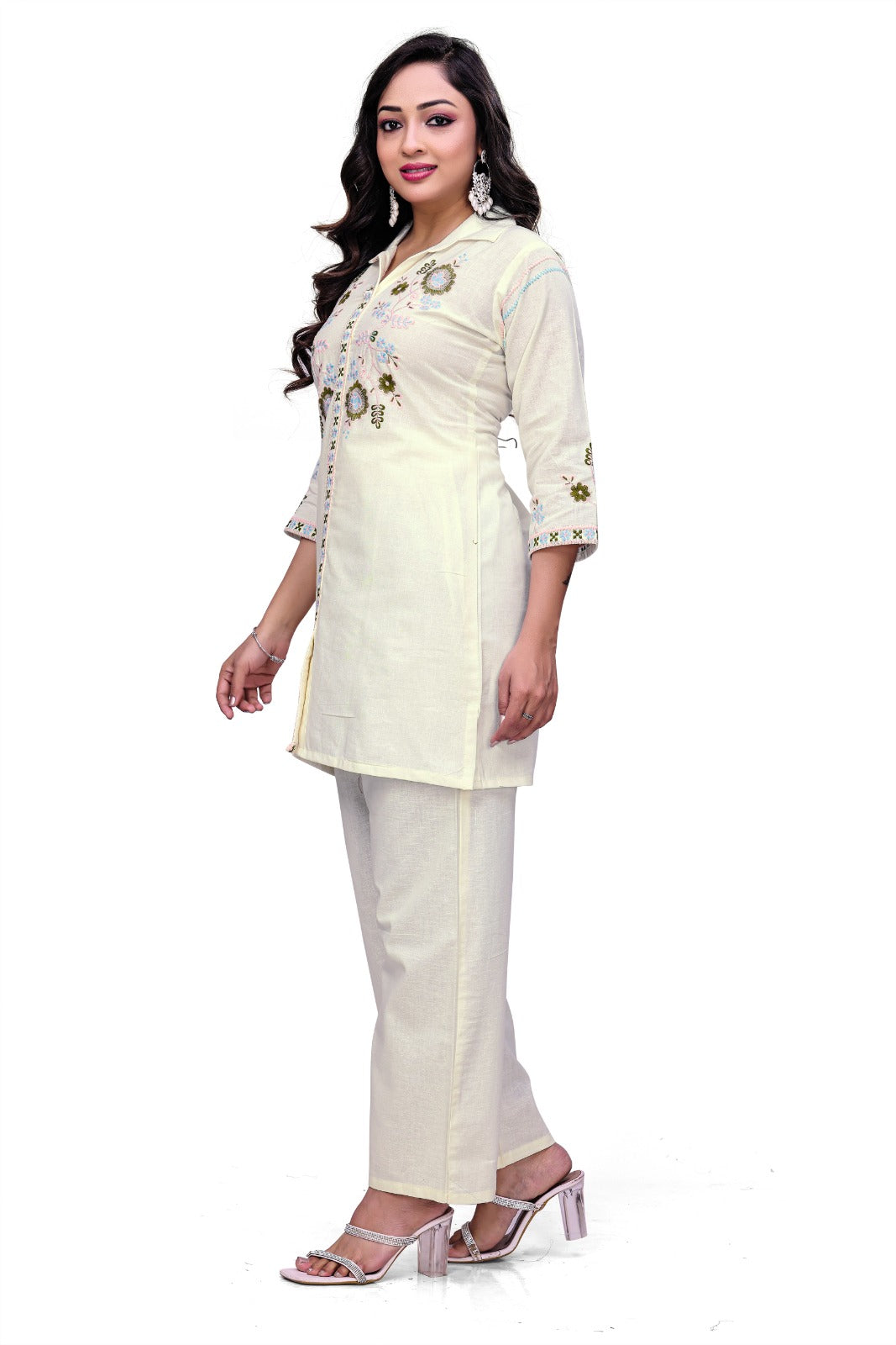 Ivory Elegance Embroidered Co-Ord Set