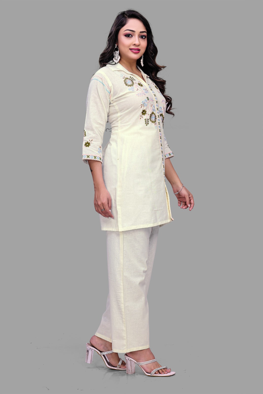 Ivory Elegance Embroidered Co-Ord Set