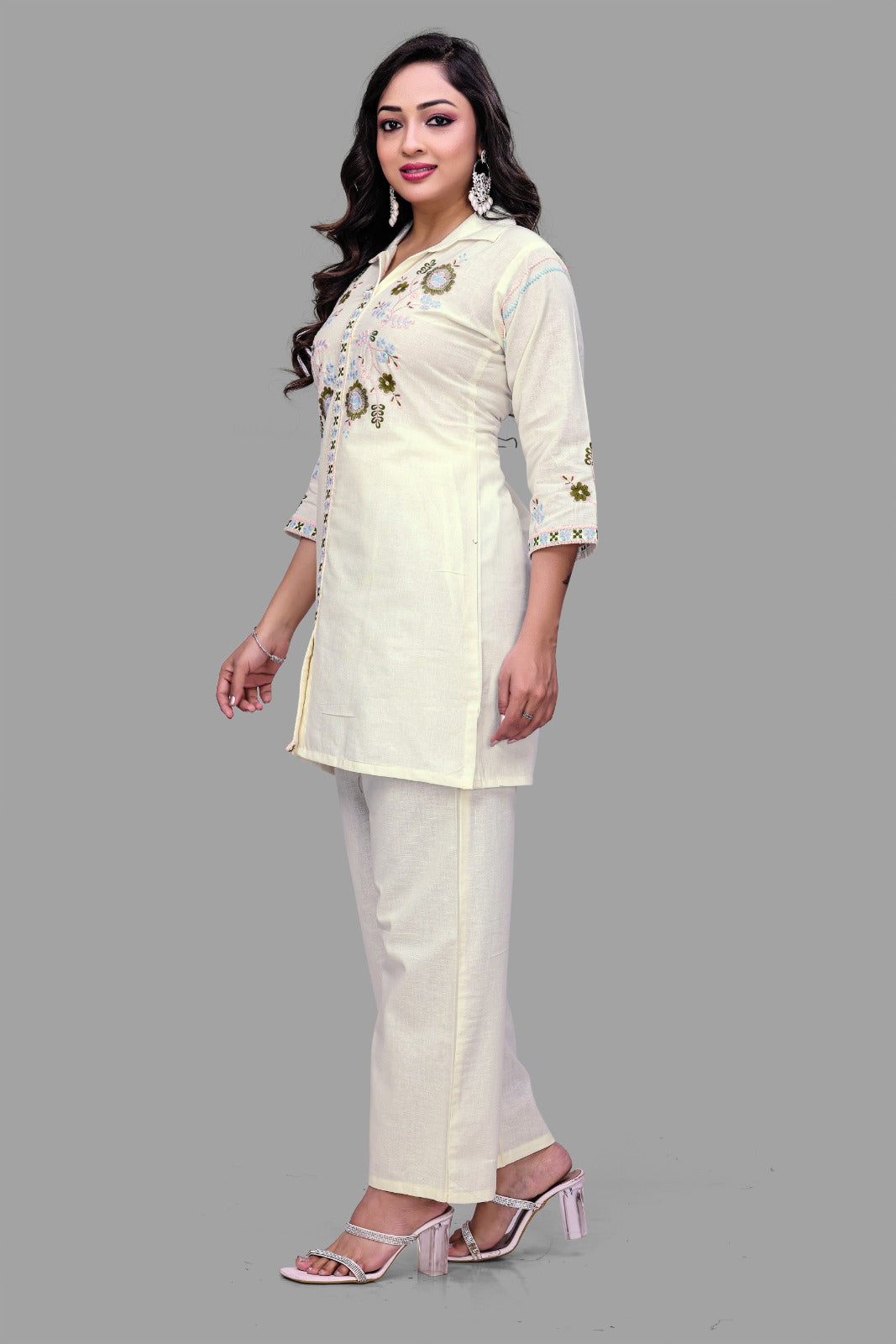 Ivory Elegance Embroidered Co-Ord Set