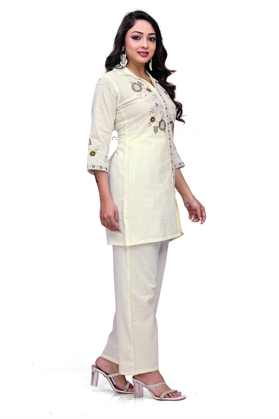 Ivory Elegance Embroidered Co-Ord Set