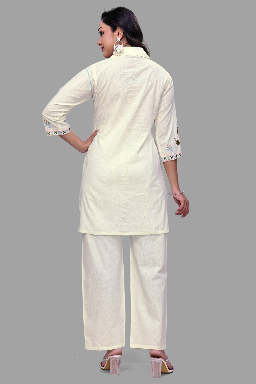 Ivory Elegance Embroidered Co-Ord Set