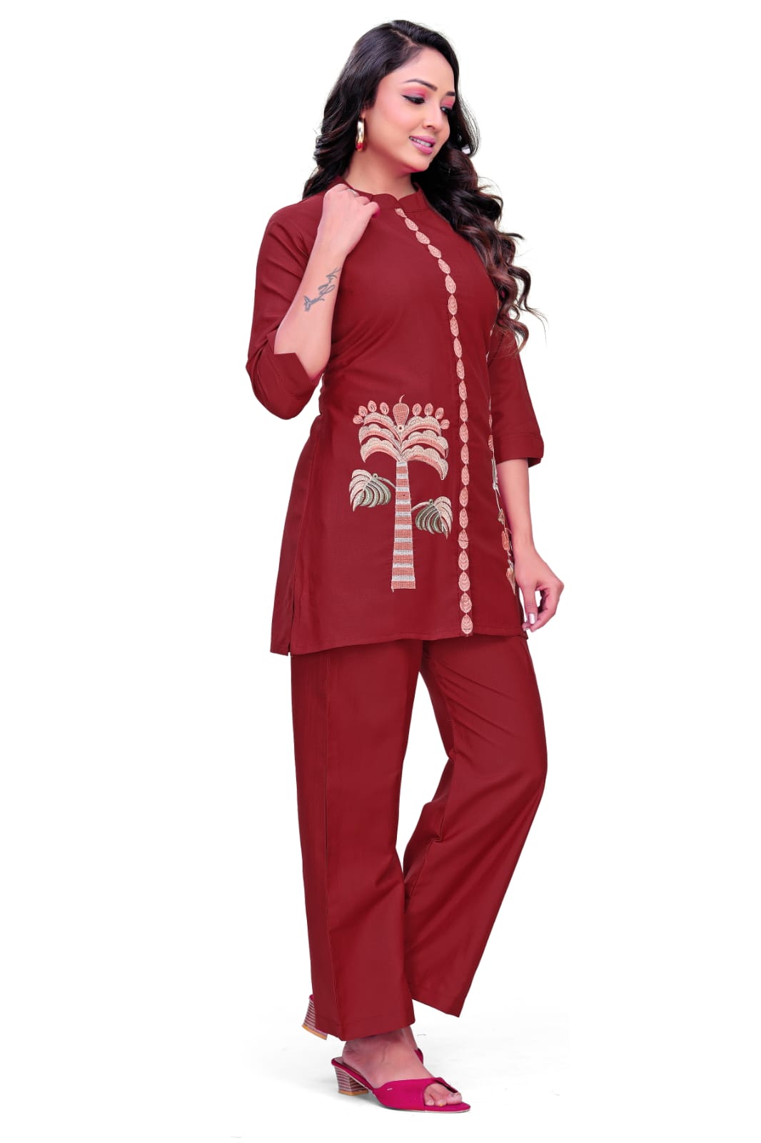 Rust Royale Embroidered Co-Ord Set