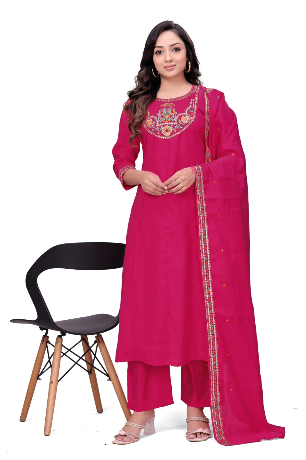 Rani Noor Embroidered Kurta Set with Dupatta
