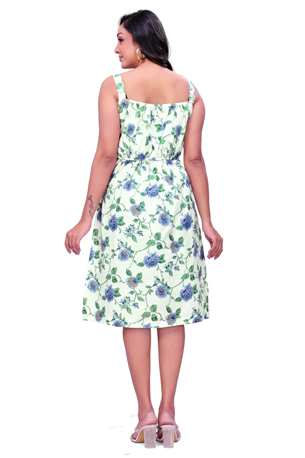 Summer Bloom Printed Cut-Out Dress