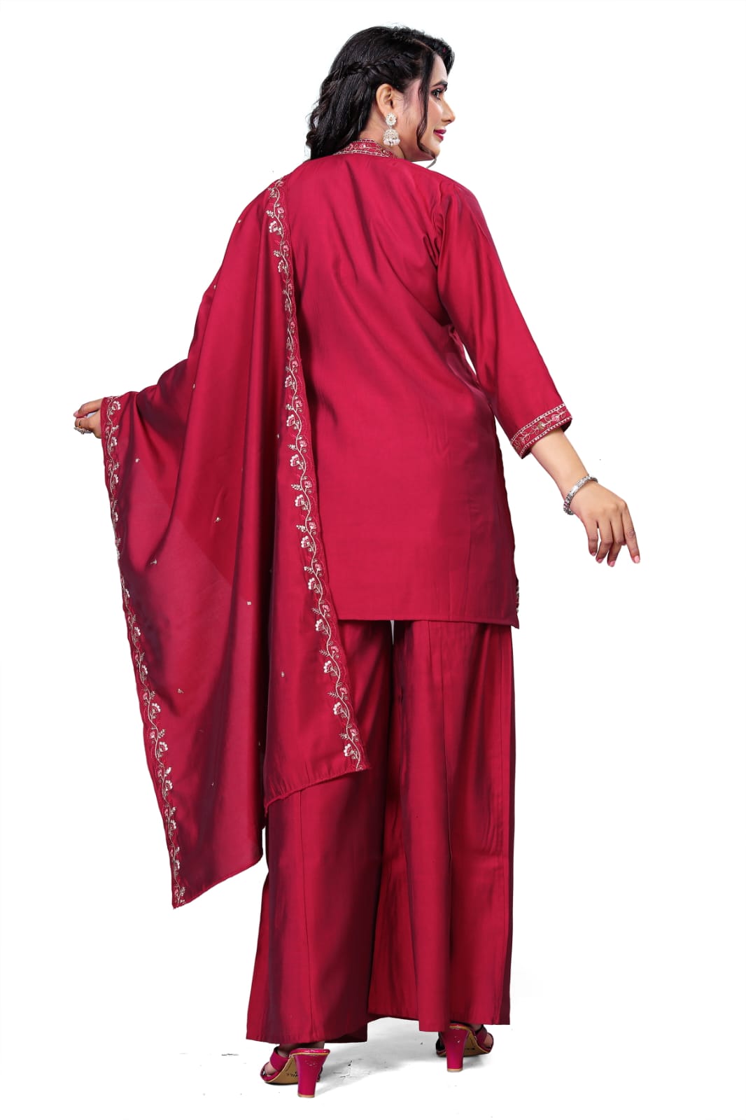 Wine Majesty Embroidered Suit Set