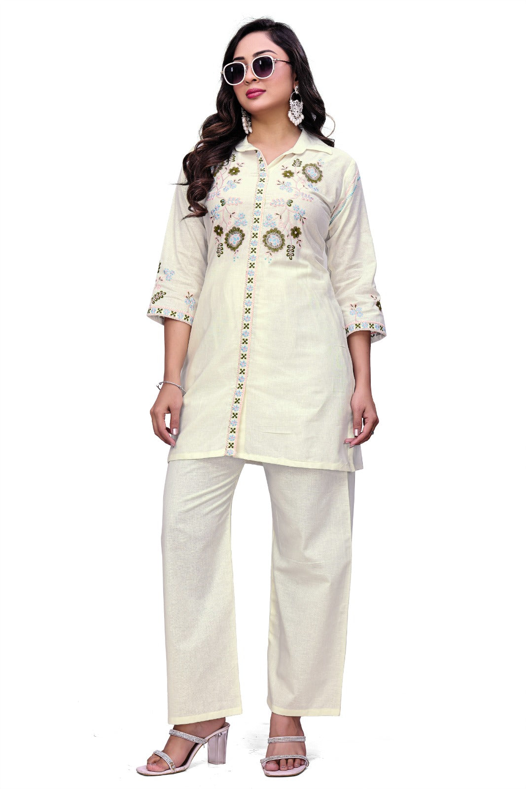 Ivory Elegance Embroidered Co-Ord Set