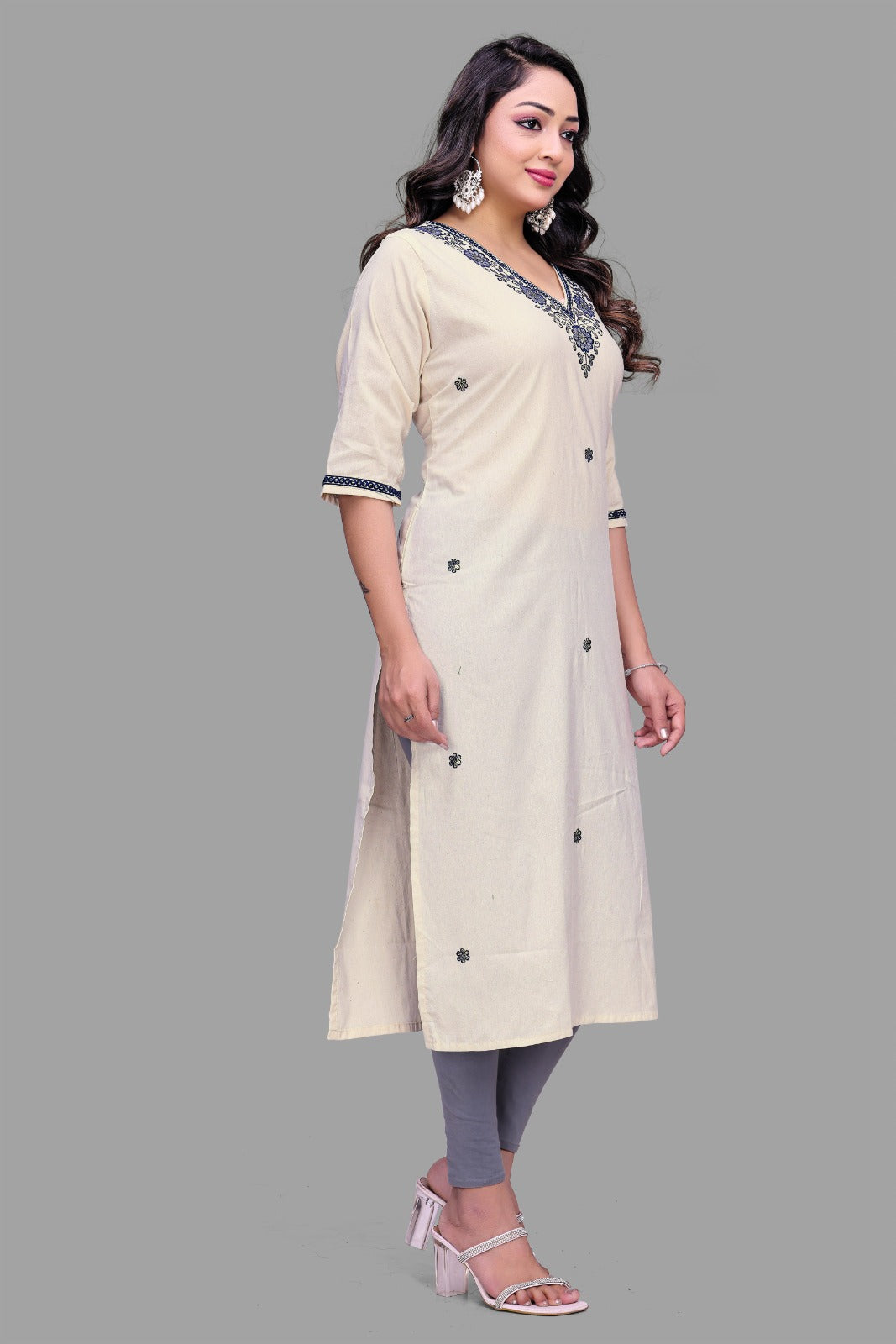 Ivory Grace Embroidered Kurti