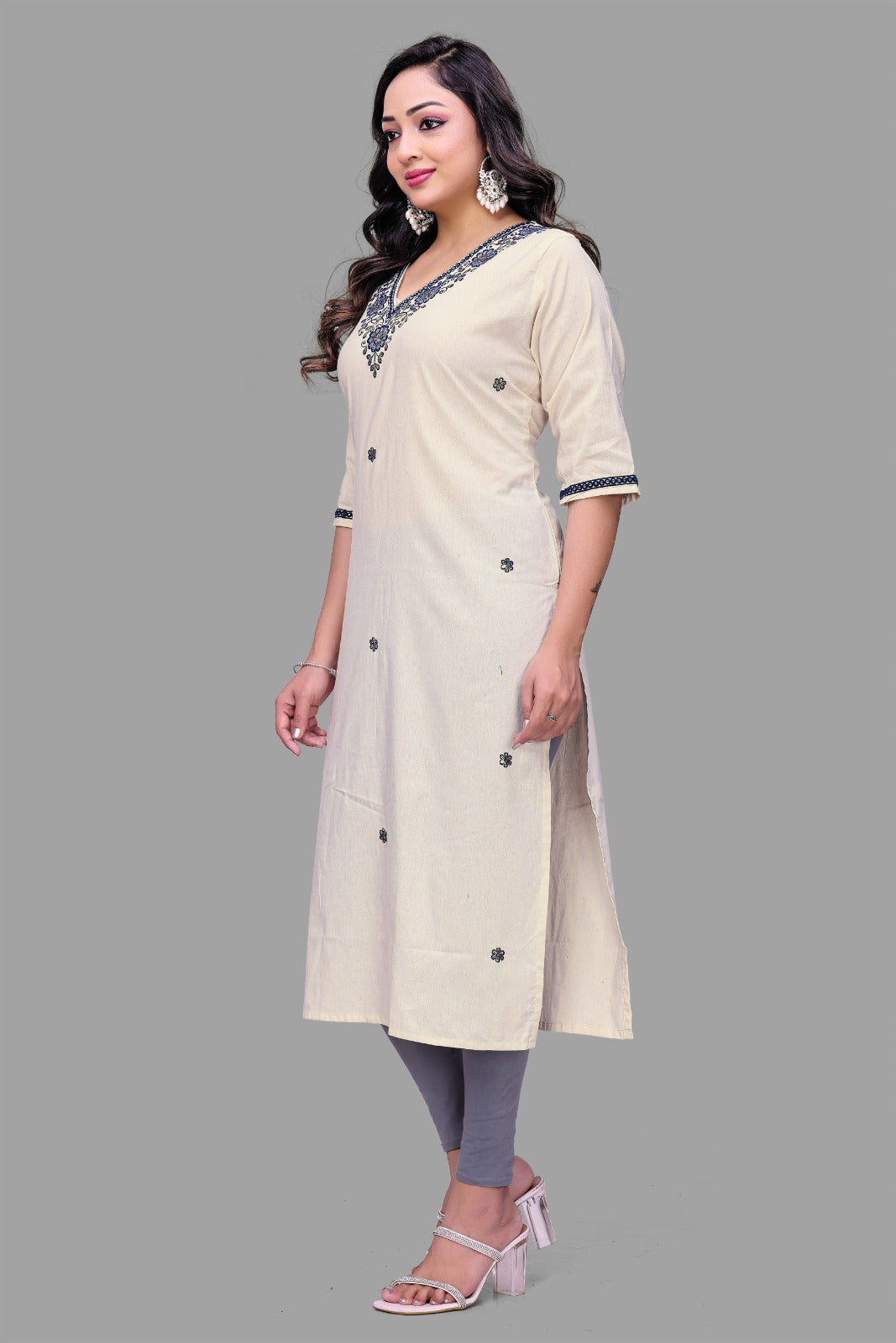 Ivory Grace Embroidered Kurti