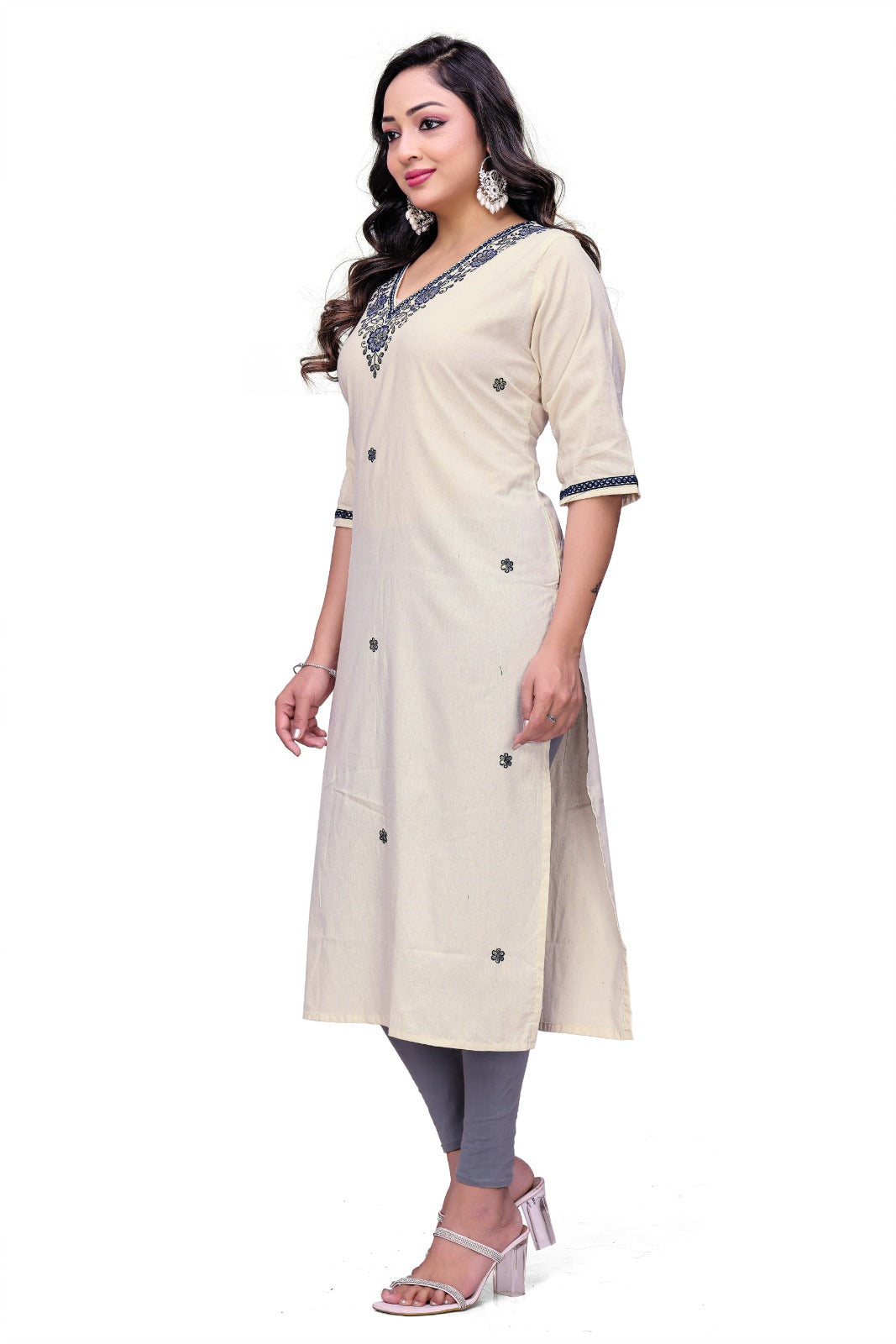 Ivory Grace Embroidered Kurti