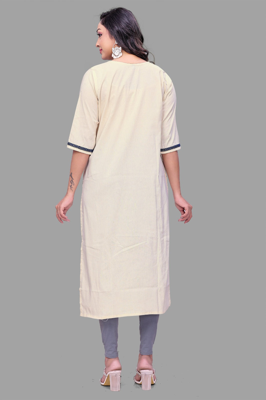 Ivory Grace Embroidered Kurti